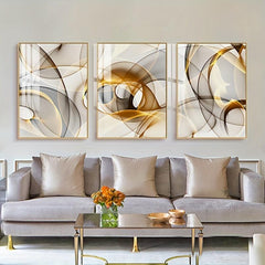 3pcs Golden Light Art Canvas Posters for Home/Office Decor