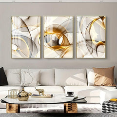 3pcs Golden Light Art Canvas Posters for Home/Office Decor