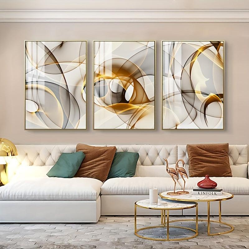 3pcs Golden Light Art Canvas Posters for Home/Office Decor