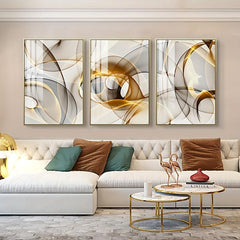 3pcs Golden Light Art Canvas Posters for Home/Office Decor
