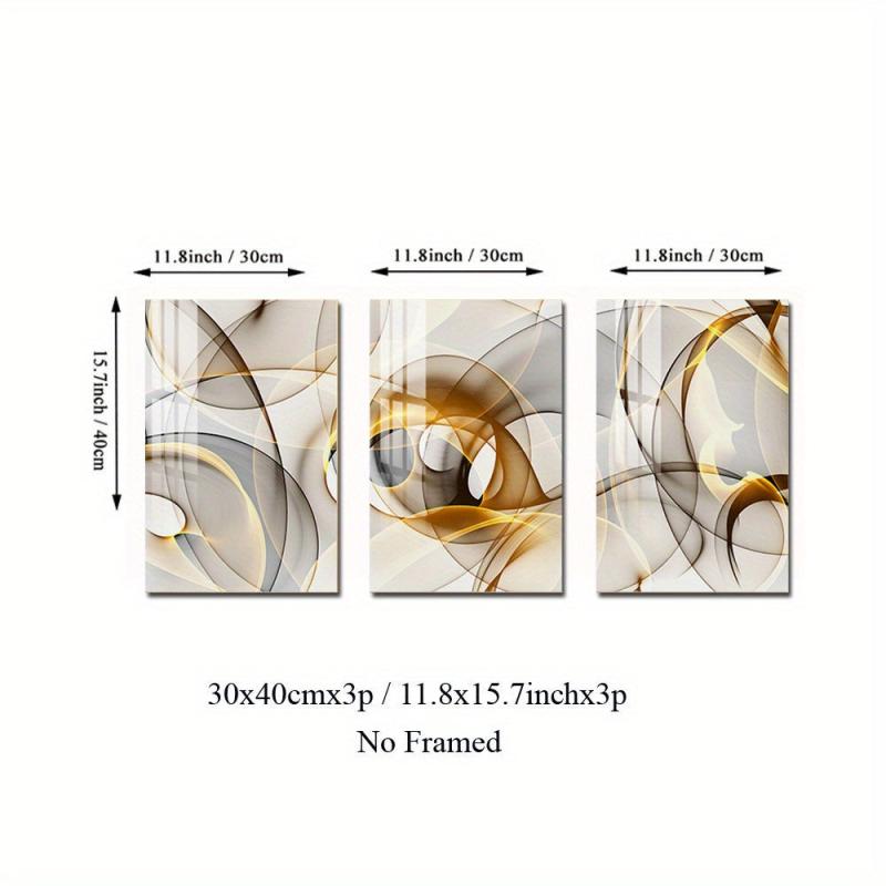 3pcs Golden Light Art Canvas Posters for Home/Office Decor