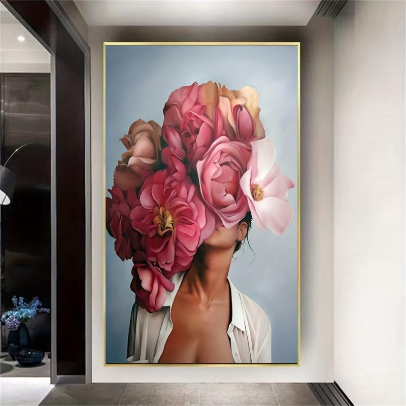 High Definition Red Flowers Painting Canvas Poster