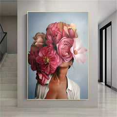 High Definition Red Flowers Painting Canvas Poster