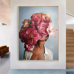 High Definition Red Flowers Painting Canvas Poster