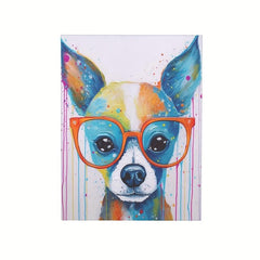 Framed Elephant Dog Canvas Wall Art