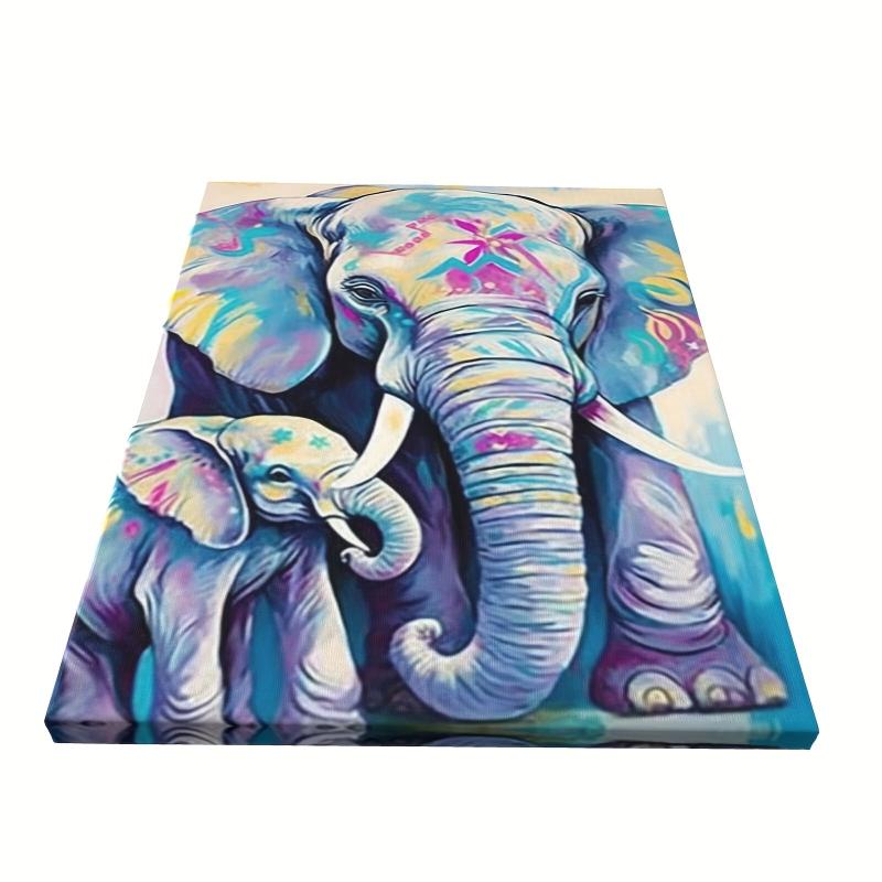 Framed Elephant Dog Canvas Wall Art
