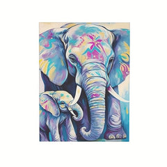 Framed Elephant Dog Canvas Wall Art