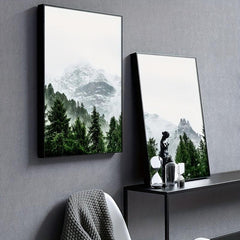 3pcs Canvas Poster Green Forest Posters Snow Mountain Natural Scenery