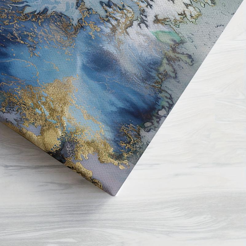 Framed Nordic Canvas Paintings With Golden Embellishment
