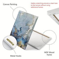 Framed Nordic Canvas Paintings With Golden Embellishment