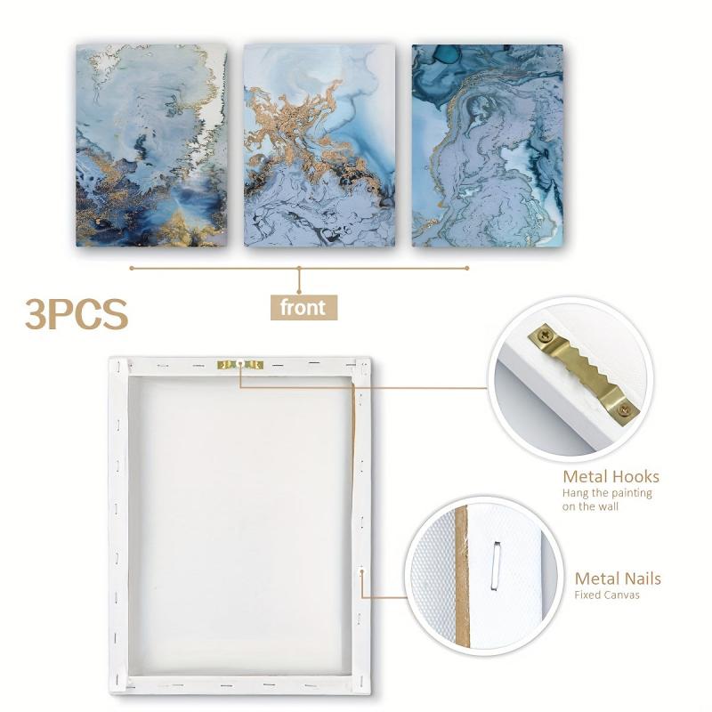 Framed Nordic Canvas Paintings With Golden Embellishment