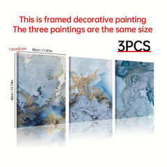 Framed Nordic Canvas Paintings With Golden Embellishment