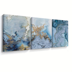 Framed Nordic Canvas Paintings With Golden Embellishment