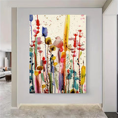Fairy Birds In Flower Bushes Canvas Posters
