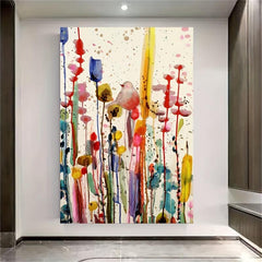 Fairy Birds In Flower Bushes Canvas Posters