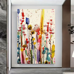 Fairy Birds In Flower Bushes Canvas Posters