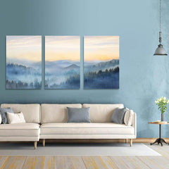 3pcs Sunset Mountain Scenery Canvas Art Poster Nordic Style Art Decor Painting