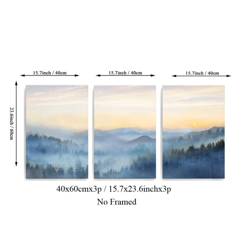 3pcs Sunset Mountain Scenery Canvas Art Poster Nordic Style Art Decor Painting