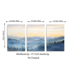 3pcs Sunset Mountain Scenery Canvas Art Poster Nordic Style Art Decor Painting