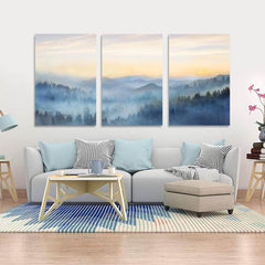3pcs Sunset Mountain Scenery Canvas Art Poster Nordic Style Art Decor Painting