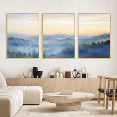 3pcs Sunset Mountain Scenery Canvas Art Poster Nordic Style Art Decor Painting