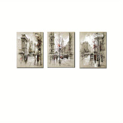 3pcs Modern Street View Architectural Decoration Painting