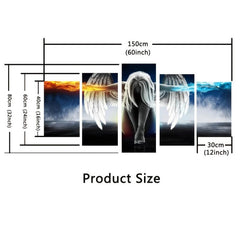 5pcs HD Fire Water Angel Magic Wings Canvas Paintings for Home Decor