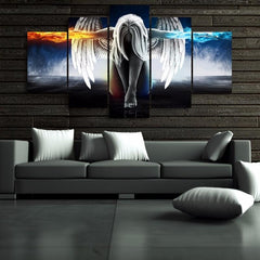 5pcs HD Fire Water Angel Magic Wings Canvas Paintings for Home Decor