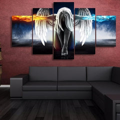 5pcs HD Fire Water Angel Magic Wings Canvas Paintings for Home Decor