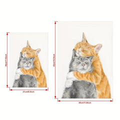 Cat Snuggles In Love Art Print Anniversary Poster