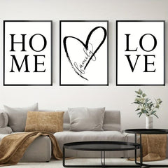 3pcs Family Home Sign Canvas Painting Love Posters And Prints Wall Art Modern