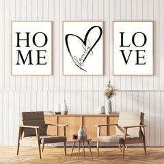 3pcs Family Home Sign Canvas Painting Love Posters And Prints Wall Art Modern