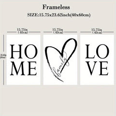 3pcs Family Home Sign Canvas Painting Love Posters And Prints Wall Art Modern