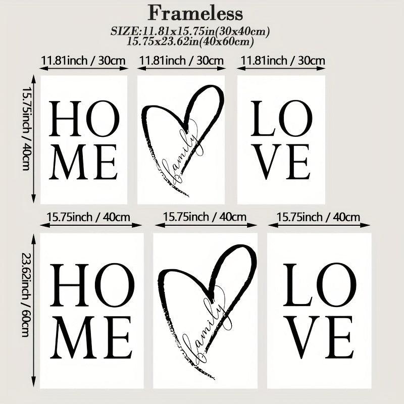 3pcs Family Home Sign Canvas Painting Love Posters And Prints Wall Art Modern