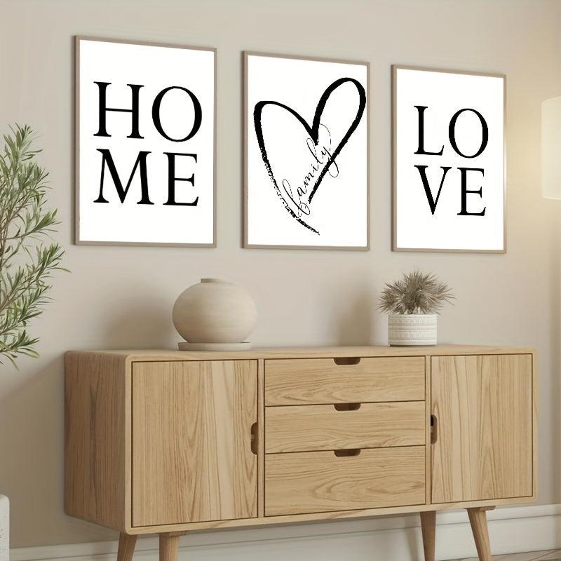 3pcs Family Home Sign Canvas Painting Love Posters And Prints Wall Art Modern