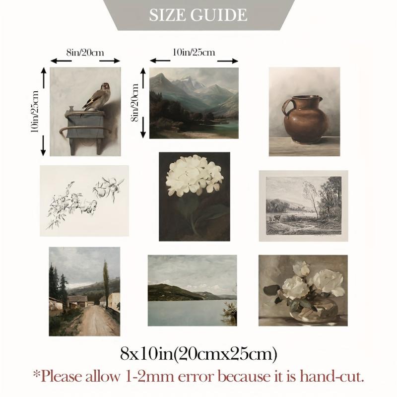 9pcs Canvas Poster Modern Art Flower Prints Pictures Vase Art Prints