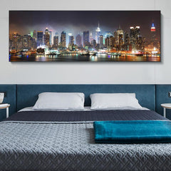 Los Angeles City Night Scene Canvas Painting