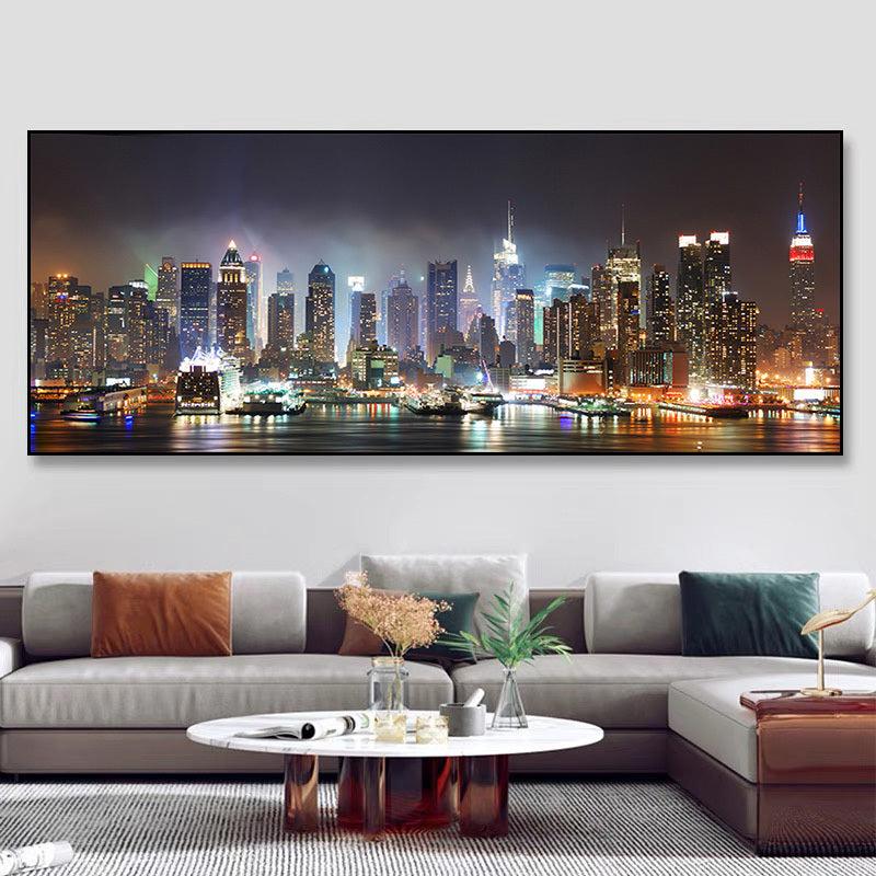 Los Angeles City Night Scene Canvas Painting