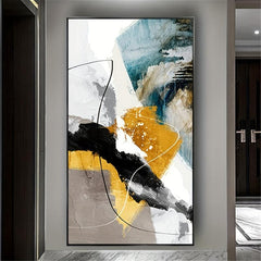 Abstract Yellow Canvas Art Poster Large Modern Minimalism Art Hanging Painting