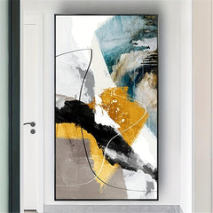 Abstract Yellow Canvas Art Poster Large Modern Minimalism Art Hanging Painting