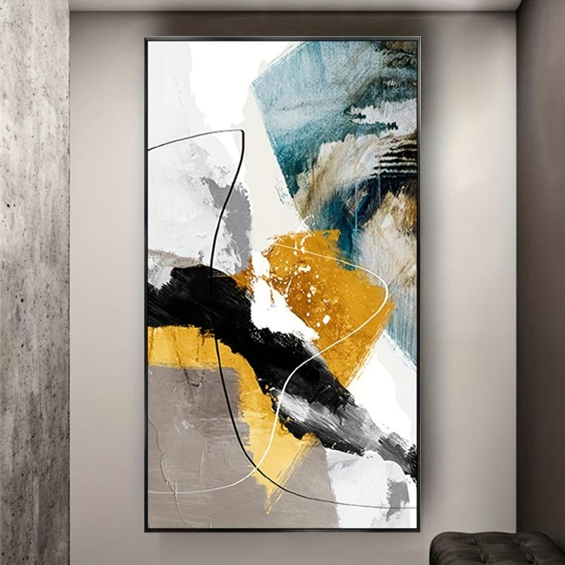Abstract Yellow Canvas Art Poster Large Modern Minimalism Art Hanging Painting