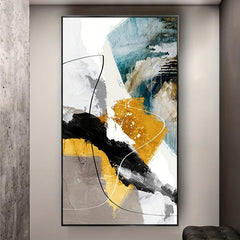 Abstract Yellow Canvas Art Poster Large Modern Minimalism Art Hanging Painting