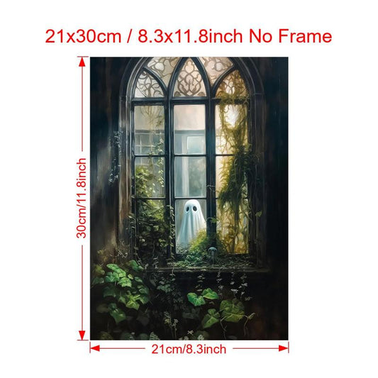 Canvas Poster Vintage Haunting Ghost Poster Halloween Decor