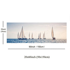 Canvas Painting Spectacular Sailing And Setting Sail Poster