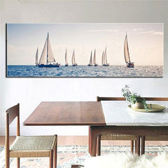 Canvas Painting Spectacular Sailing And Setting Sail Poster