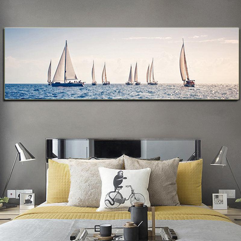 Canvas Painting Spectacular Sailing And Setting Sail Poster