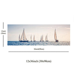 Canvas Painting Spectacular Sailing And Setting Sail Poster