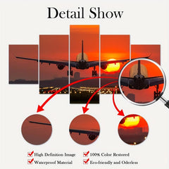 Canvas Poster Modern Art Sunset Plane Home Decor Wall Art