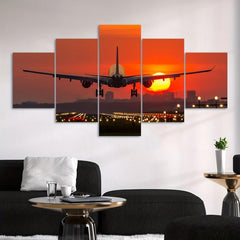Canvas Poster Modern Art Sunset Plane Home Decor Wall Art