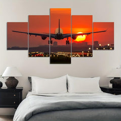 Canvas Poster Modern Art Sunset Plane Home Decor Wall Art